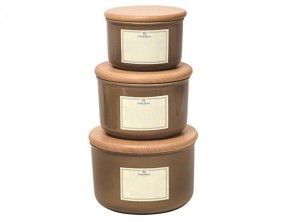 barattolo cucina ceramica emile henry tappo legno noce moscata