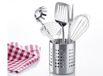 barattolo porta utensili piano cucina in acciaio 