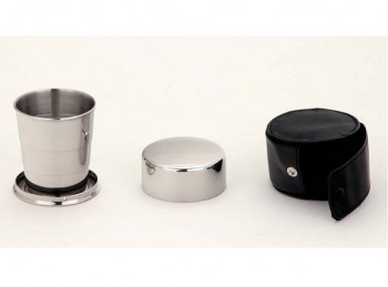 bicchiere da tasca in acciaio inox con fodero