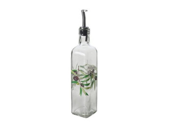 oliera vetro decorata con tappo versatore
