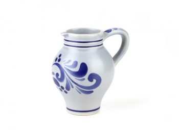 caraffa brocca vino tipica tirolo gres ceramica blu grigia