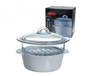 pentola cuocivapore vaporiera con cestello vetro pyroflam