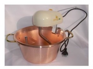 pentola rame cuoci polenta elettrica con motore