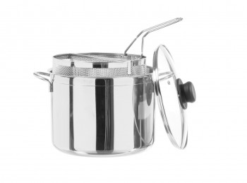 pentola cuoci pasta con doppio cestello in rete inox 