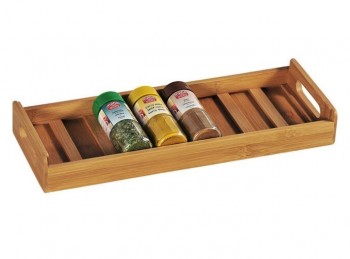 vassoio legno a scomparti porta barattoli spezie universale da cassetto