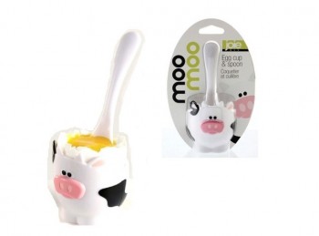 portauovo cotto coque mucca con cucchiaino