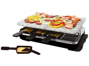 set raclette grill svizzera piastra pietra naturale eva