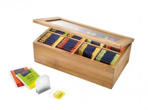 scatola box scomparti servi bustine thè legno