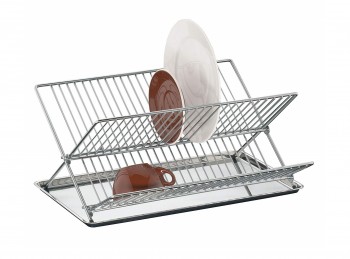 scolapiatti e stoviglie in acciaio inox con vassoio raccogli goccia