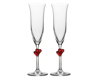 confezione 2 calice spumante cuore amore stolzle