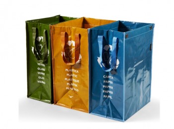 set 3 borsa contenitore per raccolta differenziata rifiuti