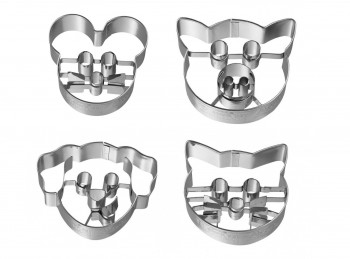 set 4 stampini per biscotti frollini animali
