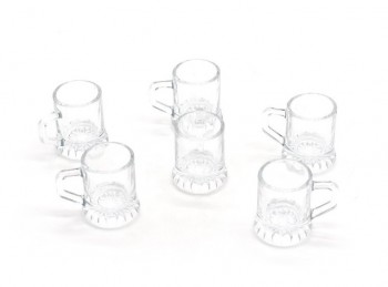 set 6 mini boccale in vetro per grappa e liquore