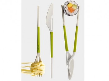 coppia posate plastica bastoncini cinesi lekue