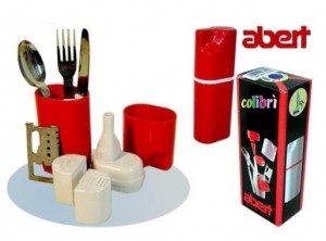 set posate campeggio con accessori colibri abert