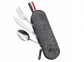 set posate da campeggio con custodia 