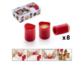 set 8 stampo mini bicchiere biscotto silicone da forno lekue