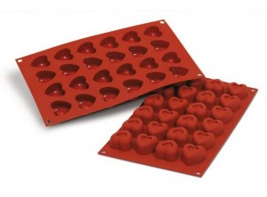 stampo placca silicone mini dolcetti cuore silikomart