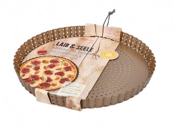 stampo tortiera forma crostata metallo forato con fondo mobile