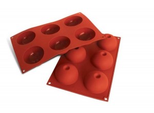 stampo forma mezza sfera con incavo silicone silikomart