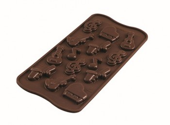 stampo forma cioccolatini soggetto musica silikomart