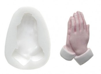 stampo impronta mani in preghiera per marzapane o pasta di zucchero