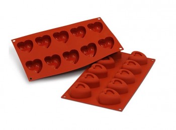 stampo placca mini cuoricini con scalino per dolci e semifreddi