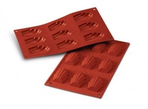 stampo placca silicone 9 biscotto conchiglia madeleine silikomart