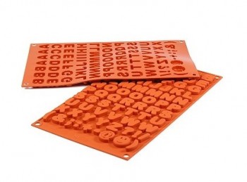 stampo placca silicone per cioccolatini lettera alfabeto silikomart