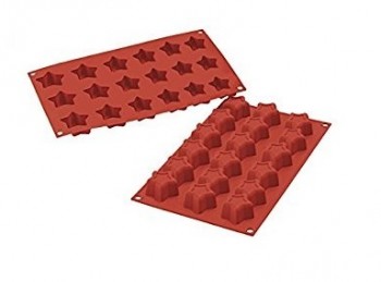 stampo placca silicone 18 mini stelline natale silikomart