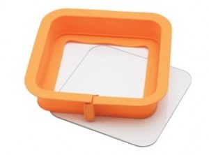 stampo tortiera apribile silicone fondo vetro quadra