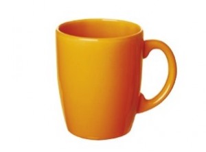 tazza mug caffè latte ceramica colore arancio