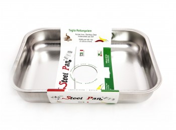 teglia rostiera rettangolare da forno inox steel pan 