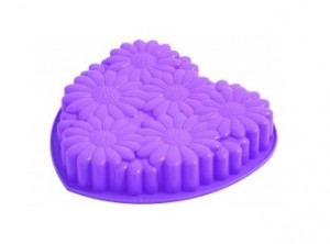 stampo cuore silicone margherite fiori pavoni